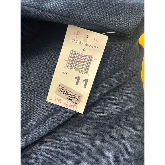 Esprit Dress sz 11 Vintage Linen Y2K Mini Dress Navy Size 11 - Picture 5 of 6